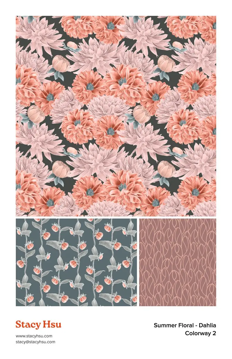 Summer Floral - Dahlia (Colorway 2)