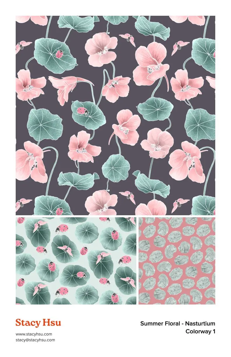 Summer Floral - Nasturtium (Colorway 1)