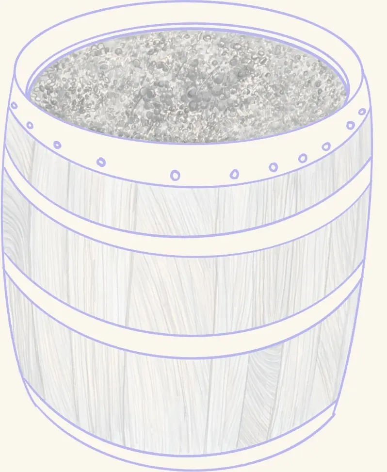 A wooden barrel of fermenting cabbage