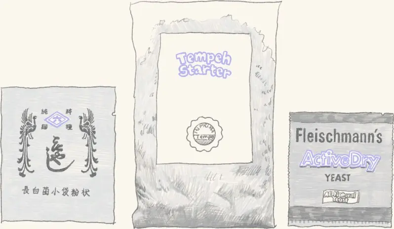 Packets of baking yeast