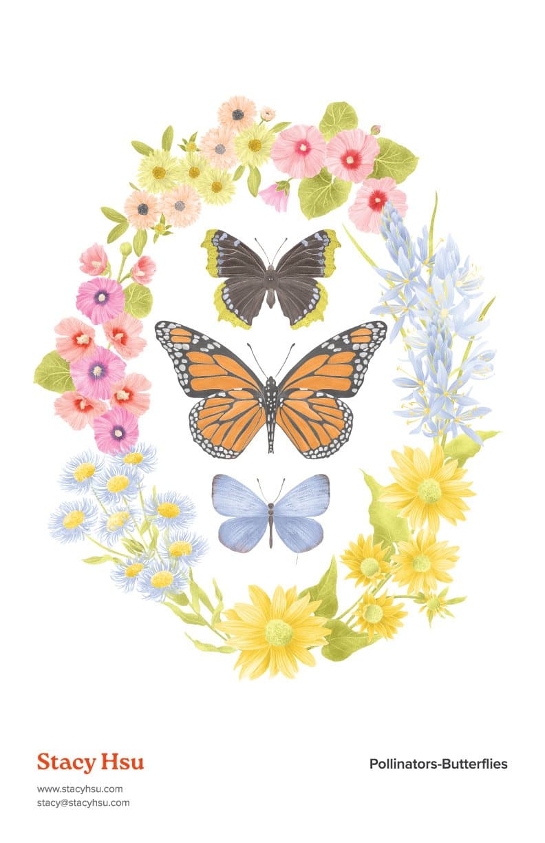 Pollinators - Butterflies Wreath