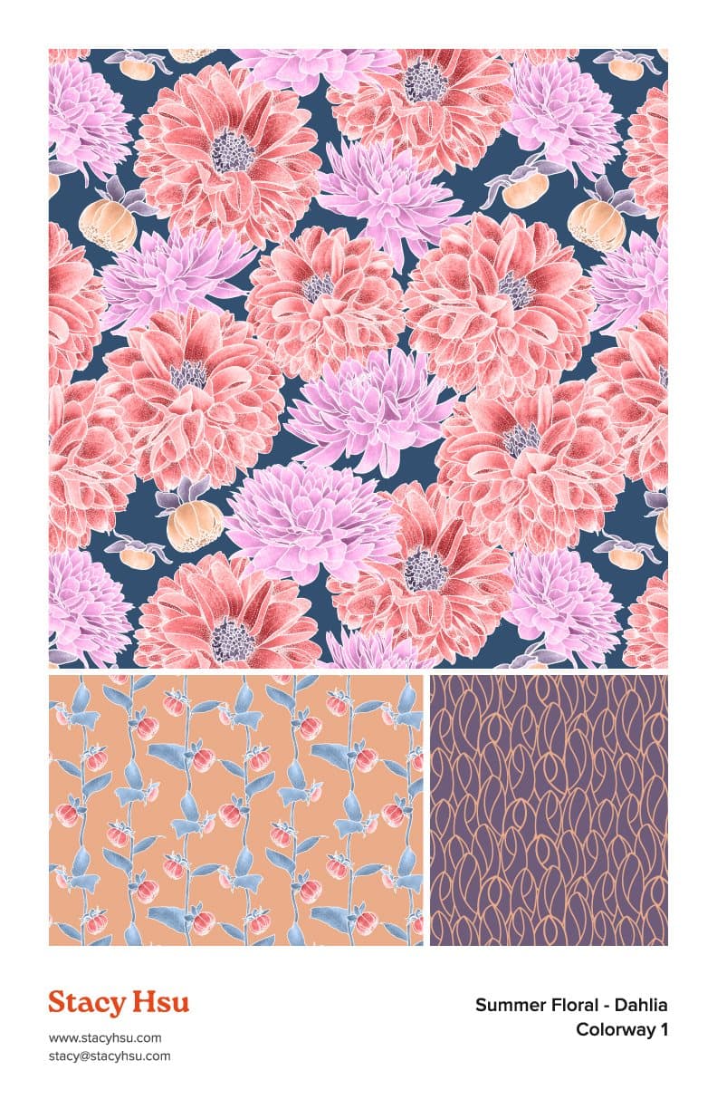 Summer Floral - Dahlia (Colorway 1)