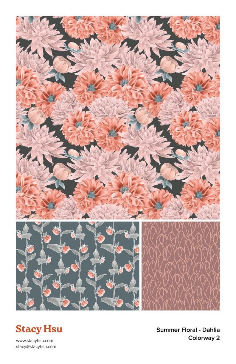 Summer Floral - Dahlia (Colorway 2)