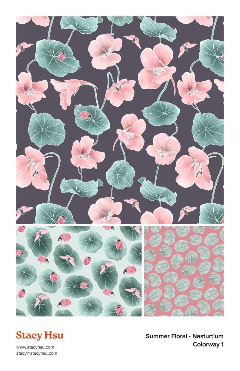 Summer Floral - Nasturtium (Colorway 1)