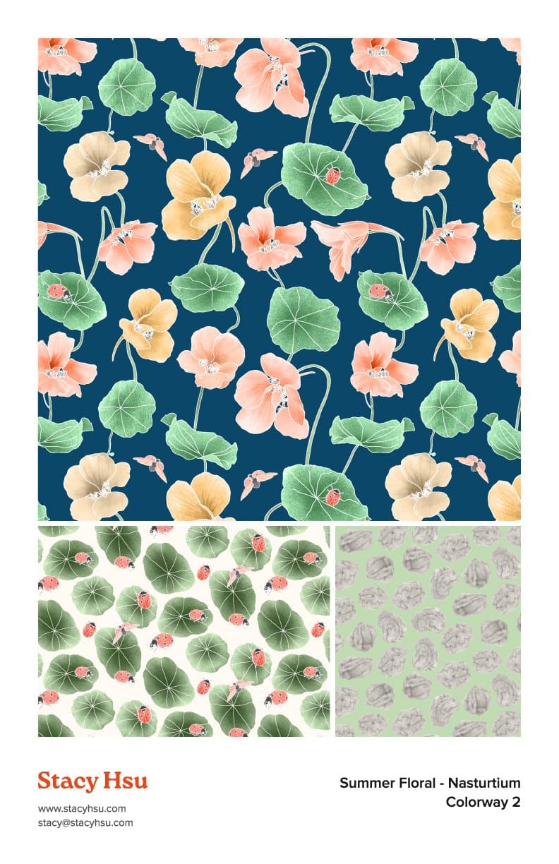 Summer Floral - Nasturtium (Colorway 2)
