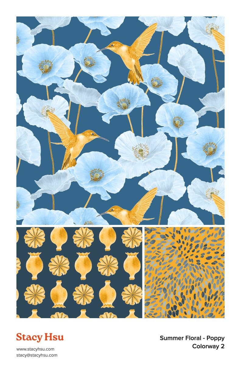 Summer Floral - Poppy (Colorway 2)