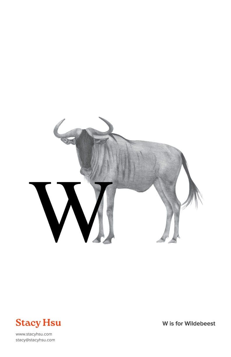 W is for Wildebeest