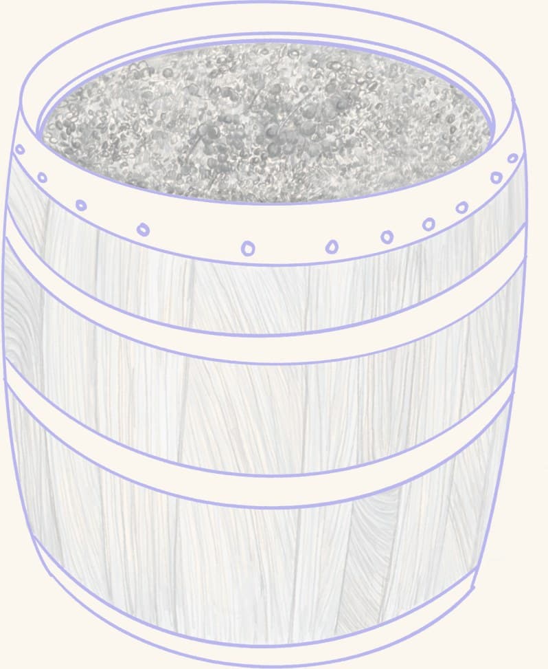 A wooden barrel of fermenting cabbage