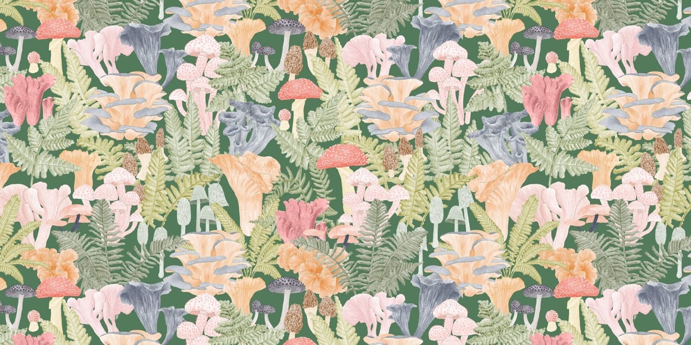 A forest-and-fungi surface pattern